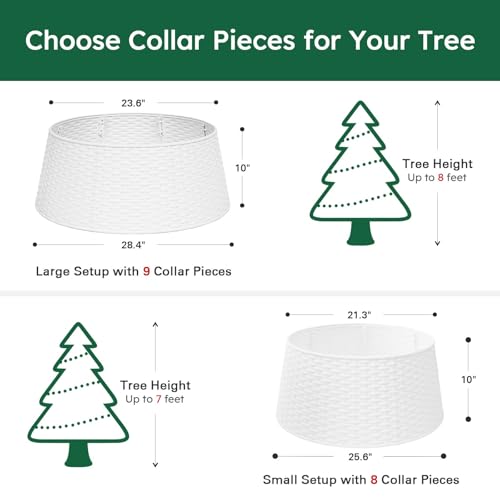 Christmas-Tree-Collar-284-D-Round-Christmas-Tree-Base-Cover-Plastic-Rattan-Tree-Collar-Christmas-Tree-Ring-for-Artificial-Trees-Christmas-Tree-Skirt-for-Christmas-Decorations-White Christmas Tree Collar 284 D Round Christmas Tree Base Cover Plastic Rattan Tree Collar Christmas Tree Ring for Artificial Trees Christmas Tree Skirt for Christmas Decorations White