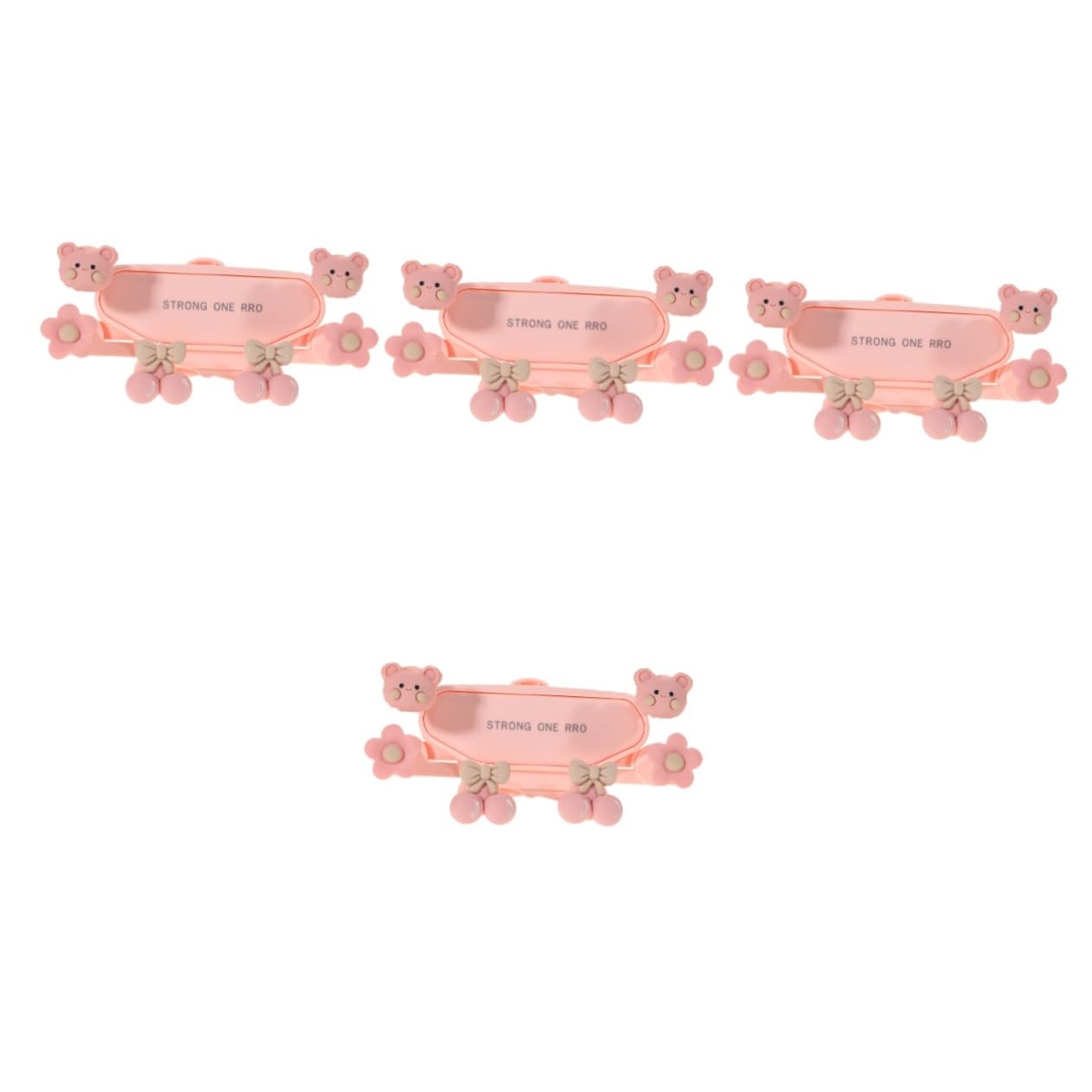 HOMSFOU 4pezzi Supporto Telefonico Per Auto Con Orsetto Cartoon Supporto Per Smartphone Facile Da Installare e Rimuovere Clip Per Bocchette Aria Design Elegante e Funzionale Per Tutti