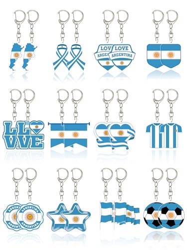Porte-clés de football argentin par lot de 24 pour décoration de fête et supporters
