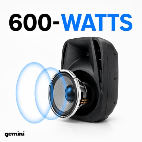 Image of Gemini Portable PA System, Dual 10 inch Speakers, 600 Watts (ES-210MXBLU)