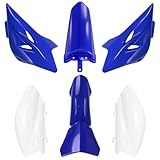 Podoy TTR50 Body Fender Kits for Compatible with YAMAHA TTR50E 2006-2016 Dirt Bike and Their Replica Models Plastic Fairing Body Parts Blue and White