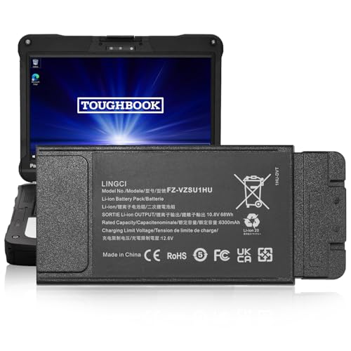 Image of FZ-55 Battery, FZ-VZSU1HU Battery Replacement for Panasonic Toughbook 55 FZ-55 Mk1 FZ-VZSU1 10.8V 68Wh 6300mAh Li-Polymer (Not Suitable for CF-54)