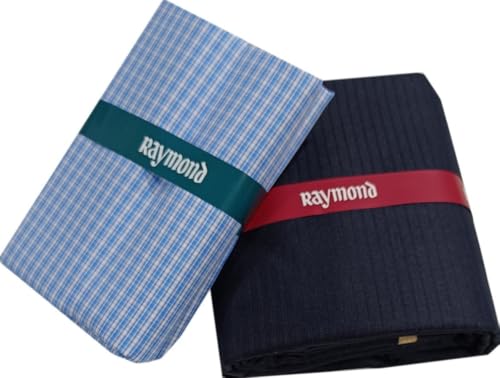 Image of Raymond Premium Unstitched Formal Shirt Fabric, Cotton Blend Stripes, 150 x 150 cm, Regular Fit, Professional Wear Collection