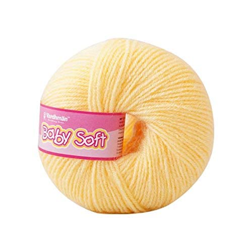 Vardhman Threads Baby Soft Wool Yarn for Knitting, Kids Crochet, 150g, Yellow