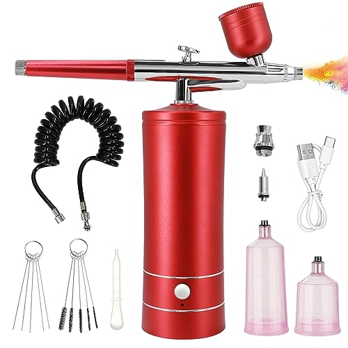 Ykall Kit de Aerógrafo com Compressor, Pistola de Aerógrafo Portátil Automática com Ponta de 0,3 Mm,