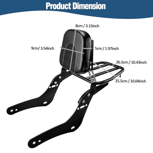 XUYUZDQ Detachable Sissy Bar with Rack