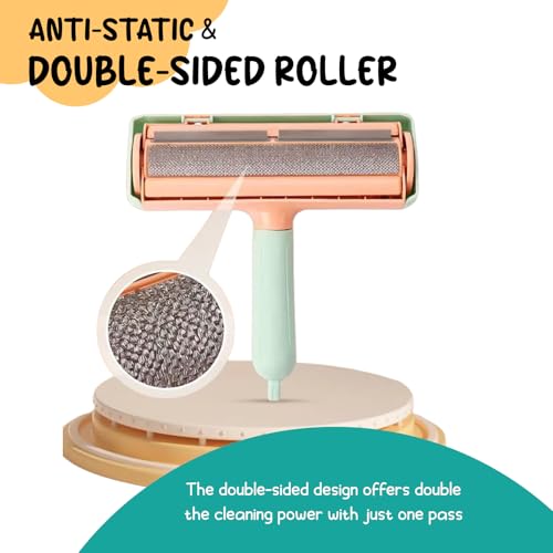 Image of Pet Hair Removal Tool - Lint Roller for Dog & Cat Hair Removal on Furniture, Couch, Carpet, Clothing, and Bedding - Multi-Surface Fur Removal (JC-405)