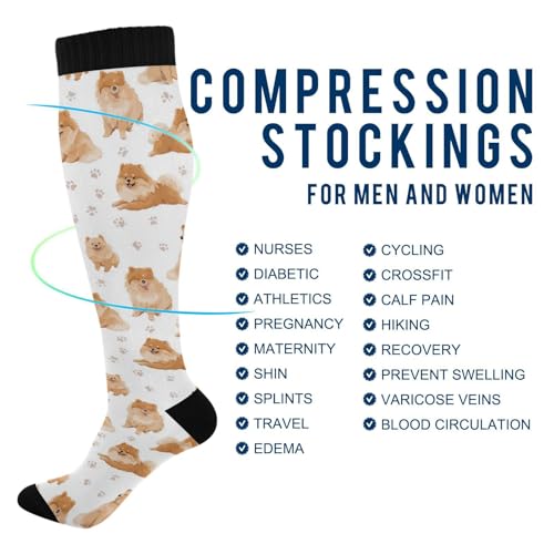Image of Wusikd Cats Compression Socks for Women and Men Circulation Cute Long Socks for Athletic Running 1