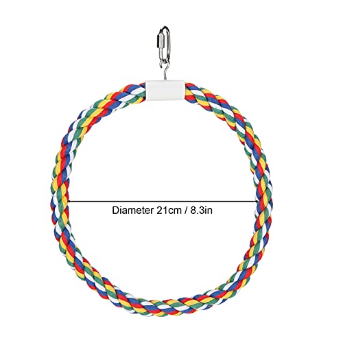 Brinquedo Colorido de Escalada de Poleiros e Balanço de Corda de Algodão Inofensivo para Papagaios e