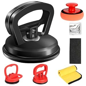Extractor de abolladuras, paquete de 3 extractores de abolladuras de automóvil, kit de eliminación de abolladuras con ventosa para reparación de abolladuras sin pintura, herramienta de