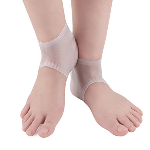 1 par de meias antiderrapantes de silicone gel para os pes no calcanhar meias hidratantes anti-batim
