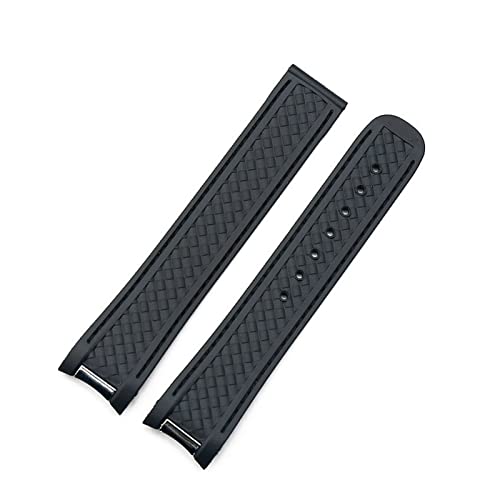 Bracelet montre silicone 20mm noir pour Omega Seamaster 300 et Aqua Terra