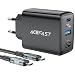 Produktbild Acefast A17 Wandladegerät 65W GaN + USB-C Kabel (Schwarz)