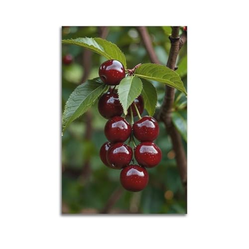 Poster cerises rouges ZHOUKEG pour raviver un mur blanc triste