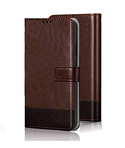 ClickCase Vintage Series, Faux Leather Wallet Flip Case Kick Stand Magnetic Closure Flip Cover for Samsung Galaxy S9+ Plus (Brown & Coffee) (B08YXDFYRB) Amazon Price History, Amazon Price Tracker