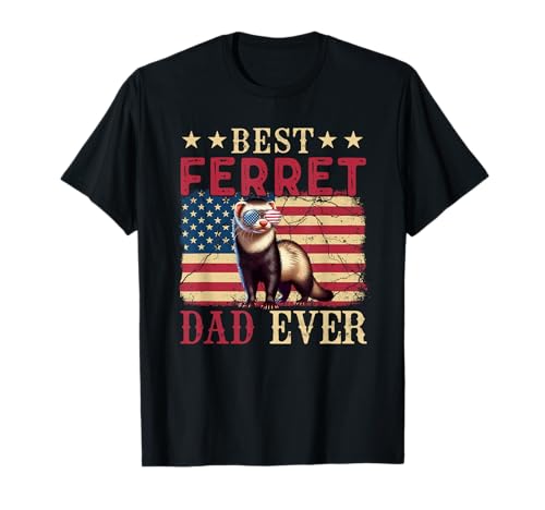 Vintage Best Ferret Dad Ever 4th July �T���O���X �A�����J���� T�V���c