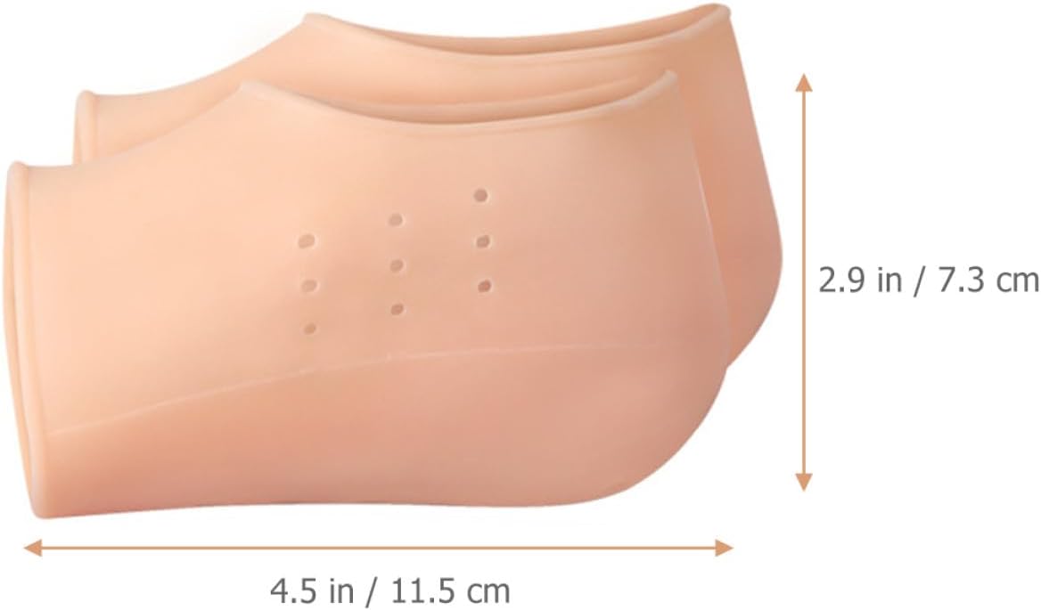 Invisible Heel Height Increase Insoles 2.5cm 1 Pair Skin Color Supple Breathable Heel Cushions Inner Sock Pads for Comfortable Foot Support and Leg Lengthening