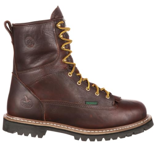 Georgia Boot Waterproof Lace-To-Toe Work Boot, Soggy Brown, Size 12(M)