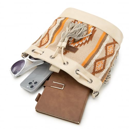 Image of Wrangler Hobo Bags for Women Designer Aztec Bucket Purses Western Tapestry Shoulder Handbags