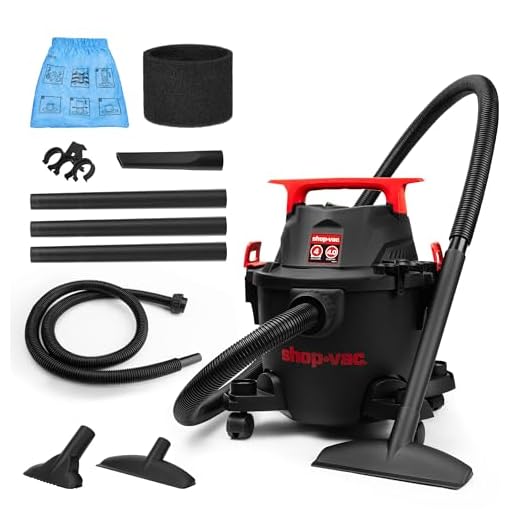 Shop-Vac 5430112 Wet/Dry Vacuum, 4 Gallon, 4 Peak HP, 1-1/4 Inch Diameter x 6 Foot Hose, 10 Foot Cord, Ideal for Jobsite, Garage, Workshop & Home