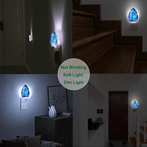 Swono Fantasy Jellyfish Night Light With Dusk To Dawn Sensor Blue Magic Underwater Sea Life Night Lights Plug Into Wall Men Women Bedroom Living Room Decorative Nightlight #TOP5