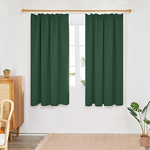 Deconovo Super Soft Curtains Thermal Insulated Pencil Pleat Blackout Curtains for Livingroom 46 x 54 Turquoise Two Panels