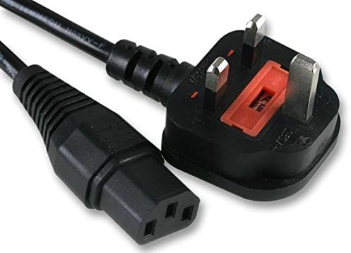 PE01063 13A UK Plug to IEC C13 Socket Mains Lead, 2m 10A Black