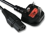 TRD UK Kettle Lead 1M Power Lead 0.5M, 1M, 3M & 5M 3 Pin Power Cable For TV, Pc, Monitor, Plug