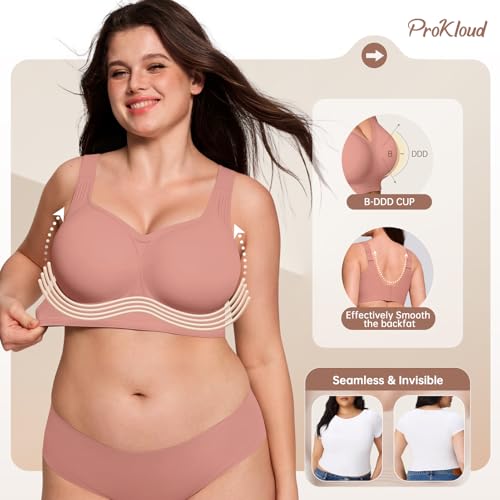 Image of ProKloud Jelly Bras for Women No Underwire Wireless Bra with Support and Lift Full Coverage Plus Size Comfy Seamless Bra