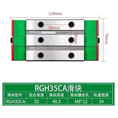 Guide à rouleaux de précision RGH35CA rigidité industrielle