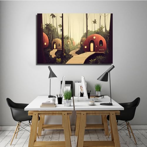 Maison dans les arbres dans la jungle impression en toile - 3