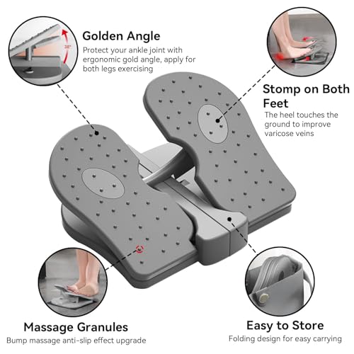 Equlup Stair Stepper, Mini Stepper Trainer, Folding Fitness Stepper for Home Office (Grey) - Image 4