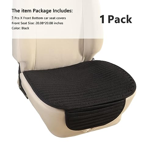 Image of Suninbox Black Car Seat Covers,Buckwheat Hulls Car Seat Cushion,Truck Seat Covers,Compatible Sedan SUV Van MPV,Car Seat Pads,Bottom Seat Covers for Cars[Black Front Seat]