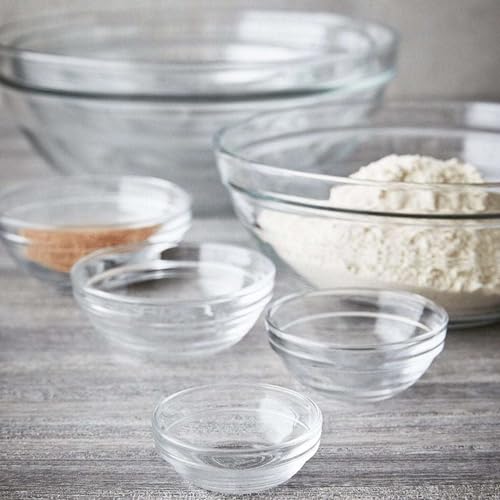 Image of Duralex France Gigogne Clear Stackable Glass Bowl 3.45L | 1 Bowl | Use for Dough, Batter, Mixing & More | Scratch-Resistant, Durable, Microwave & Dishwasher Safe