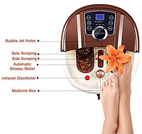 All In One Foot Spa Massage With Motorized Rolling Massage & 4 Pro-Set Program - Heating, Rolling Massage, Temperature Setting #TOP1