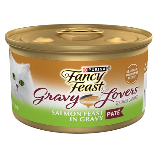 Fancy Feast Purina Gravy Lovers Salmon Feast Pate in Wet Cat Food Gravy - (Pack of 24) 3 oz. Cans