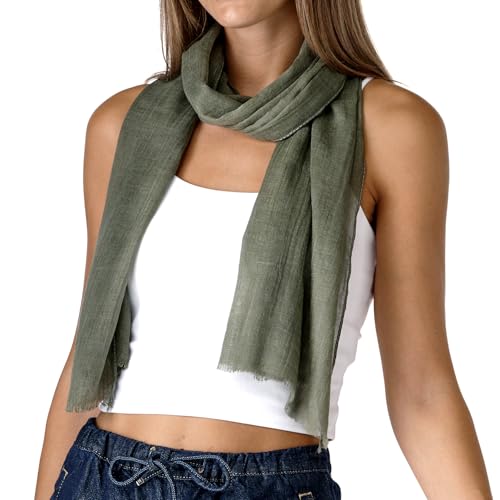 MIMOSITO Scarves for Women Lightweight Elegant Solid Colors Fashion Scarf for Spring Summer Fall (Green)3