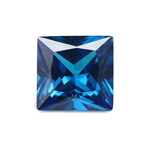 Wuzhougems SQ37 2X2~10X10Mm Aaaaa Square Dark Aquamarine Blue Princess Cut Loose Cubic Zirconia Cz Stone Gemstone cover