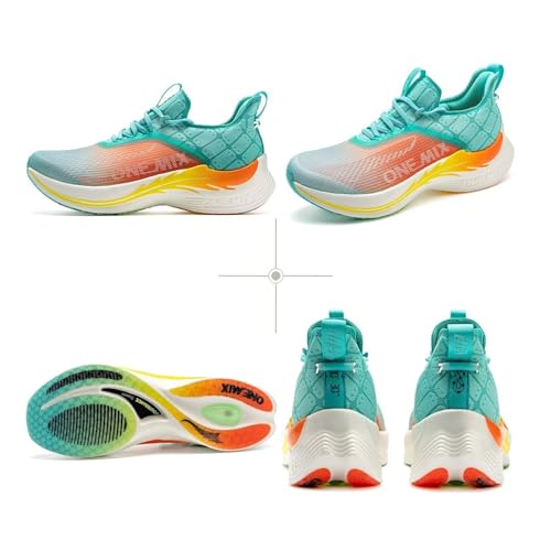 Men's Road Running Shoes Marathon Running Shoes Carbon Fiber Plate Running Shoes Wide with Arch Support Lightweight Breathable Sneakers ONEMIX Light Armor 216013