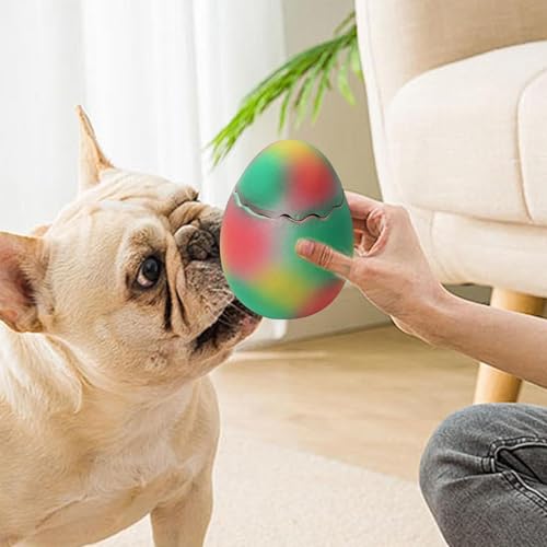 Dinosaurier-Ei-Spielzeug für Hunde, quietschendes Tierspielzeug, Kauspielzeug für Hunde, interaktives Intelligenzspielzeug, Dinosaurier-Ei-förmiges Hundespielzeug, Welpen-Beißspielzeug, für alle Hunde