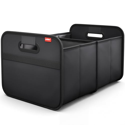 achilles Auto Faltbox, Kofferraum-Organizer, Faltbare Autotasche, Faltkorb, Aufbewahrung Taschen, Kofferraumtasche, schwarz, 50 cm x 32 cm x 27 cm