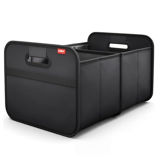 achilles Auto Faltbox, Kofferraum-Organizer, Faltbare Autotasche, Faltkorb, Aufbewahrung Taschen, Kofferraumtasche, schwarz, 50 cm x 32 cm x 27 cm
