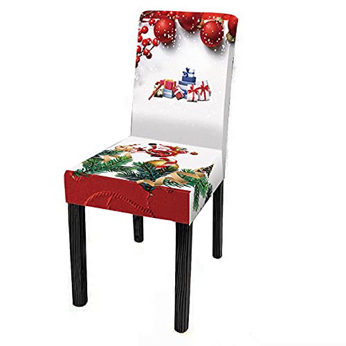 Housse de chaise de Noël extensible amovible table salle à manger - 5