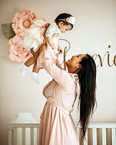 2Bunnies Girl Peony Lace Back A-Line Tiered Tutu Tulle Flower Girl Dress (Pink 3/4 Sleeve Short, 6Months) #TOP5