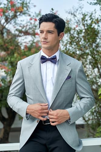 Image of HISDERN Bow Ties for Men Pre-Tied Bow Tie Floral Paisley Handkerchief Classic Formal Bowtie and Pocket Square Cufflinks Set
