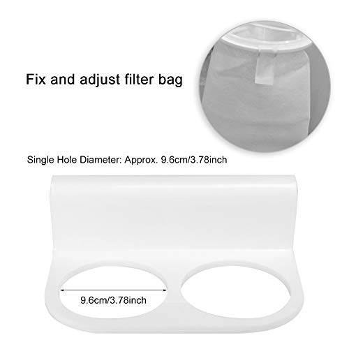 Cikonielf Aquarium Filter Bag Bracket Fish Tank Double Hole Filter Socks Holder Acrylic Filter Bag Support White - Image 3