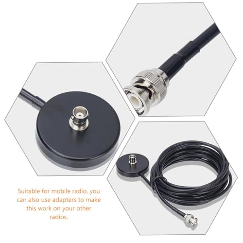 Base magnética de antena con cable BNC de 5m en aluminio y ABS 6