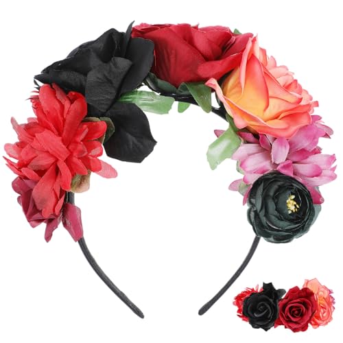 Bandeau Cheveux Halloween Rose en Polyester Léger pour Fêtes Costumées