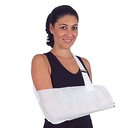 White Non-Woven Fabric Arm Sling – Universal/One Size – Adjustable Length. Comfortable and Breathable arm Sling.