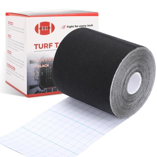 Inchfight Black Extra Wide Football Turf Tape Protects Skin from Turf Burns, 4 Inch x 10 Yards, Ultra Sticky, Breathable & Hypoallergenic Athletic Turf Tape for All Levels of Athletes 1 Roll